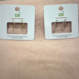 Half Round Stone Huggie Earring