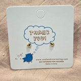 Gold Plain Heart Stud Earring