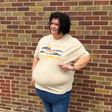 Stripe Banded Sunset Graphic Tee