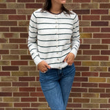 Striped Button Down Cardigan