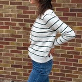 Striped Button Down Cardigan