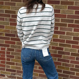 Striped Button Down Cardigan