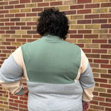 Plus Colorblock Half Snap Sweatshirt