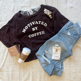 Motivated By Coffee Long Crop Top