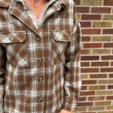Zip Up Plaid Hoodie Shacket