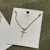 Ruthie Rhinestone Cross Necklace