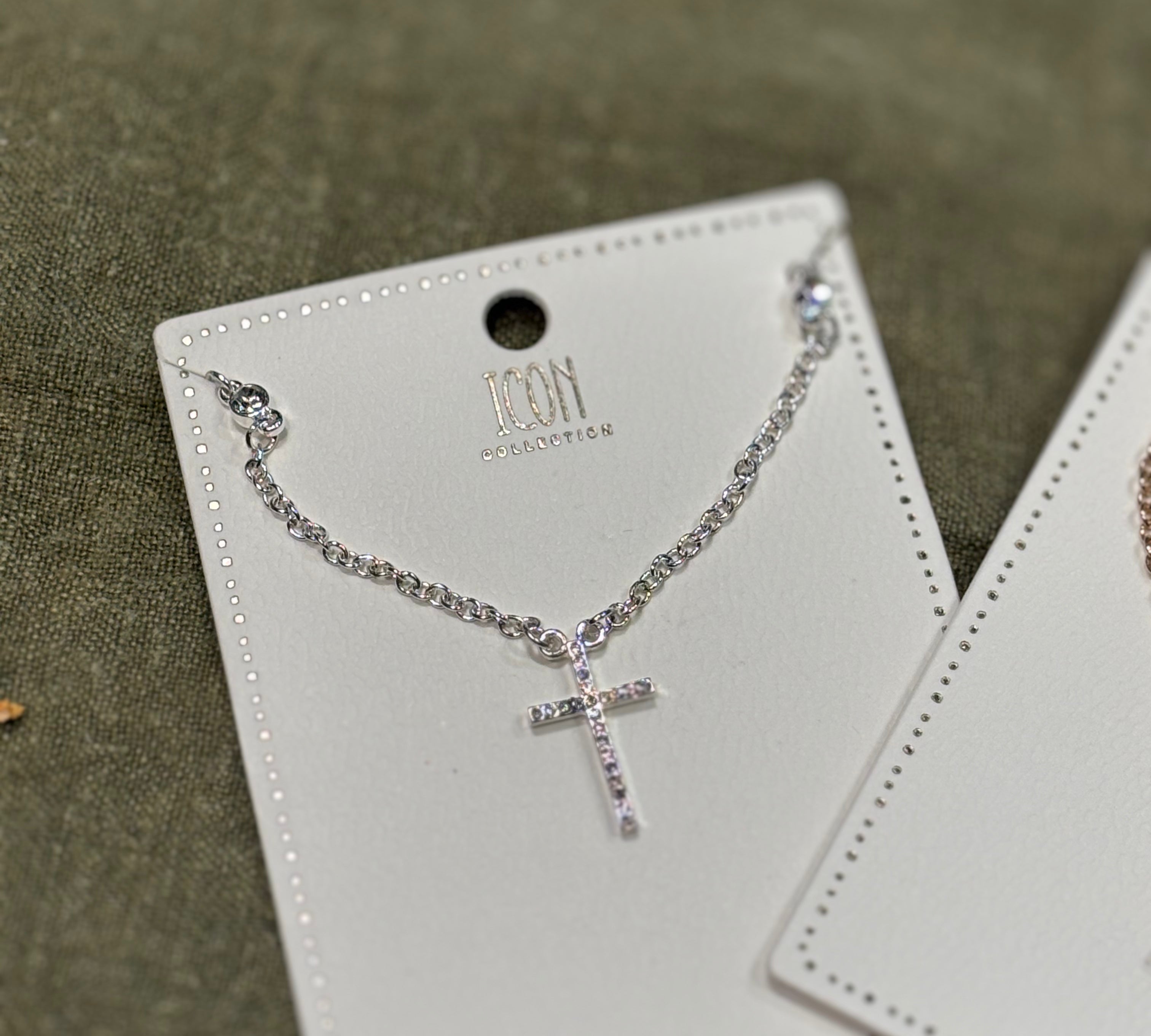 Ruthie Rhinestone Cross Necklace