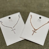 Ruthie Rhinestone Cross Necklace