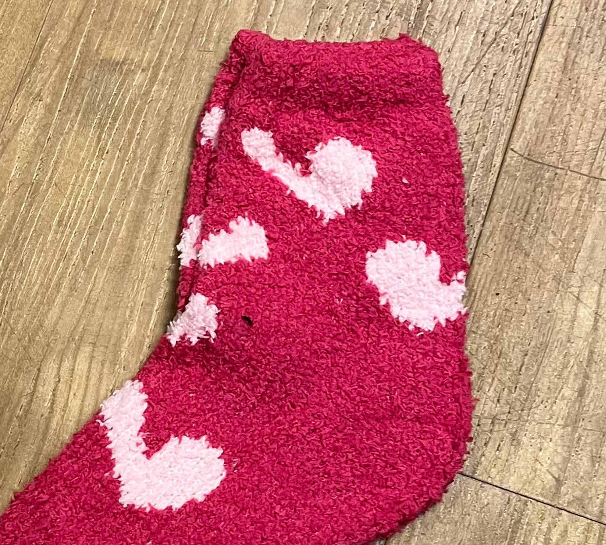 Heart Printed Fuzzy Socks
