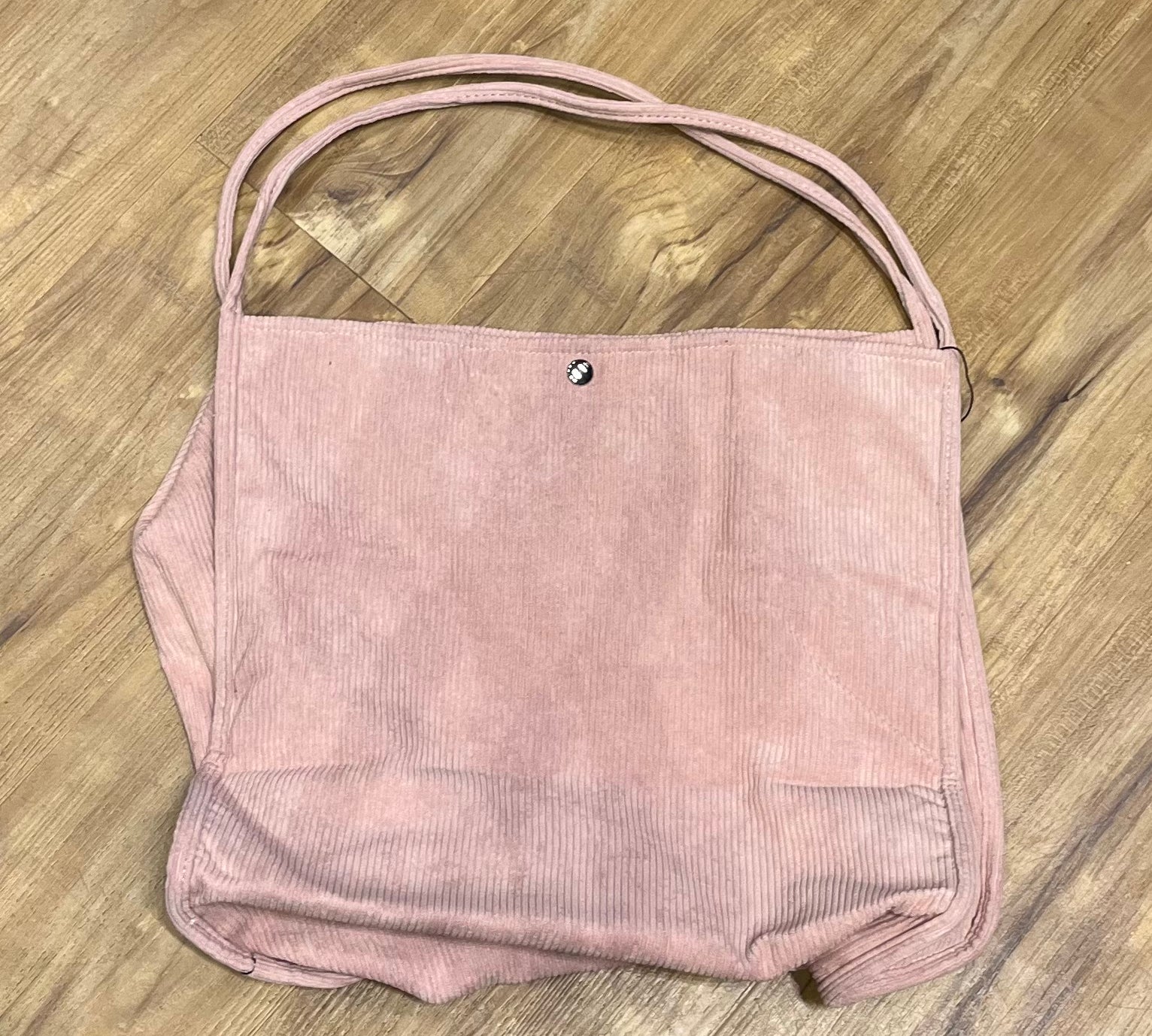 Corduroy Tote Bag w/ Snap Button