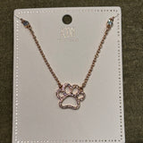 Rhinestone Paw Necklace