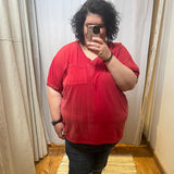 Plus Washed Vneck Tee