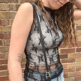 High Neck Lace Sleeveless Top