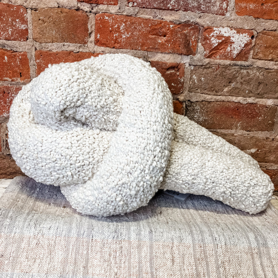 Woven Cotton Boucle Knot Pillow