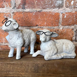 Resin Sheep w/Metal Glasses 6"