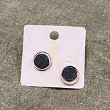 Mayci Round Black/Gold Earring
