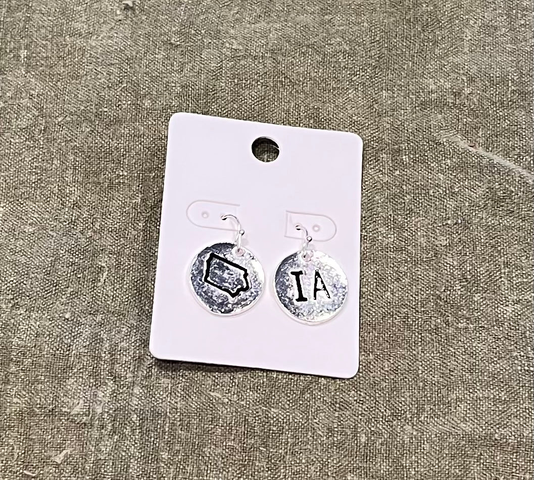 Round Iowa Earring