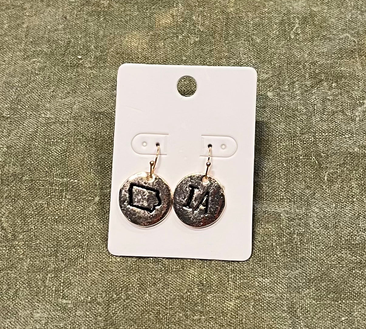 Round Iowa Earring