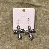 Silver Western Cross Earring