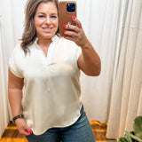 Satin Short Sleeve Top