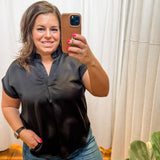 Satin Short Sleeve Top