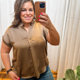 Satin Short Sleeve Top