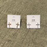 Letha Rhinestone Cross Earring