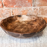 Mango Wood Scalloped Bowl 9.5"