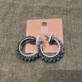 Western Joni Aqua Hoop Earring