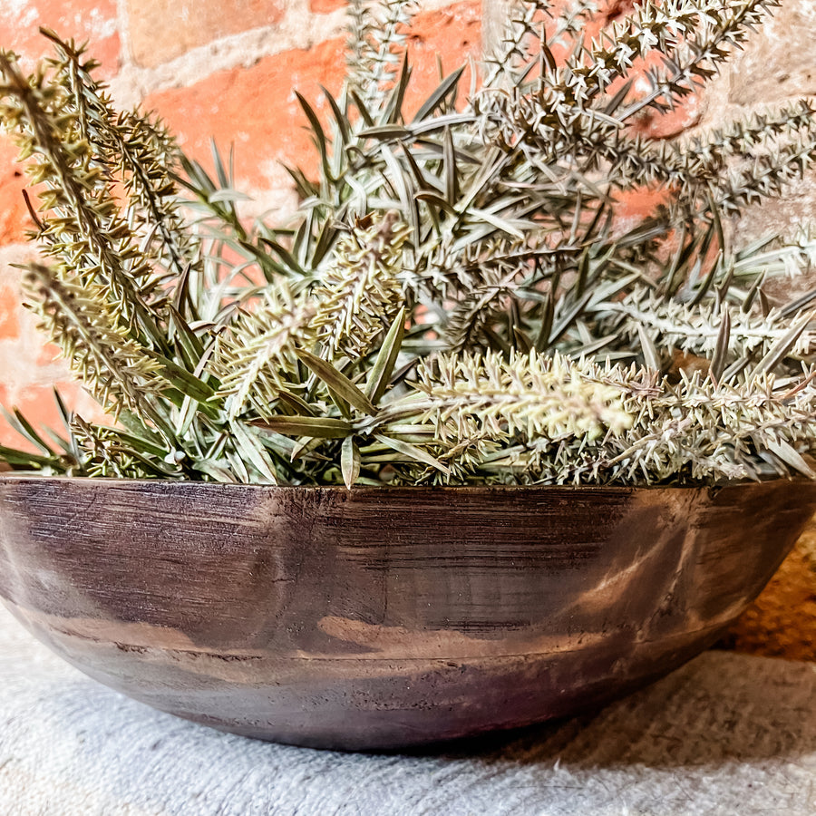 Mango Wood Scalloped Bowl 9.5"