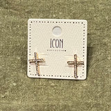 Letha Rhinestone Cross Earring