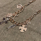 Gold Cross Charm Necklace/Earring Set
