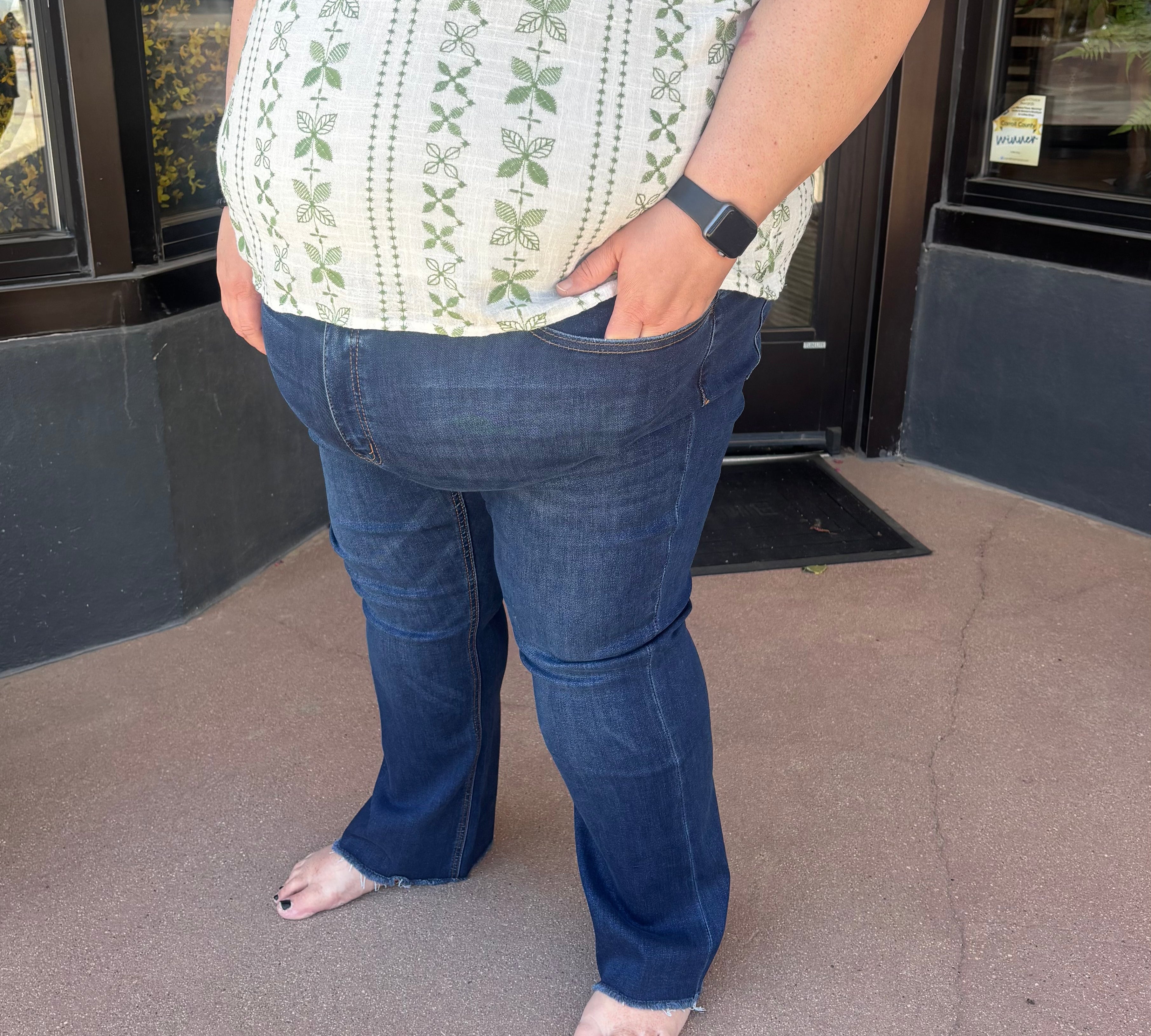 Plus Mid Rise Raw Hem Kick Flare Vervet Jeans