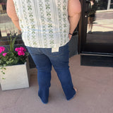 Plus Mid Rise Raw Hem Kick Flare Vervet Jeans
