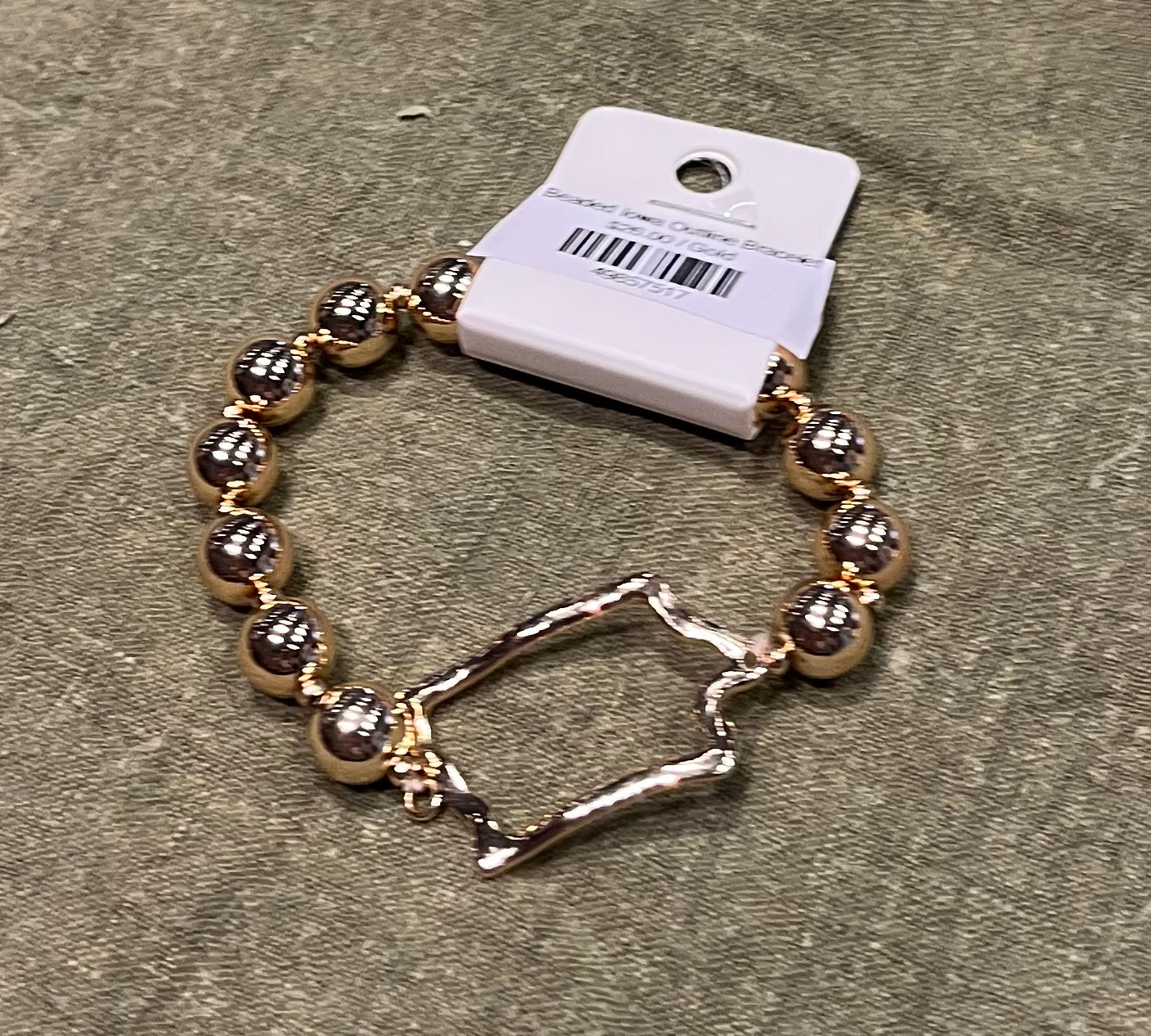 Beaded Iowa Outline Bracelet