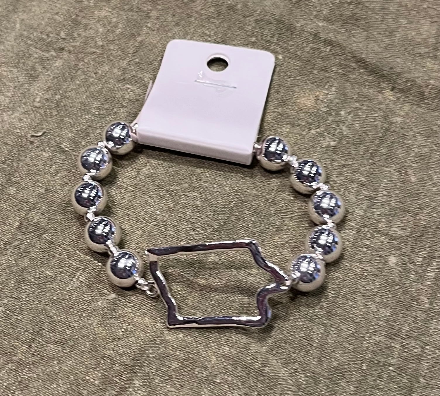 Beaded Iowa Outline Bracelet