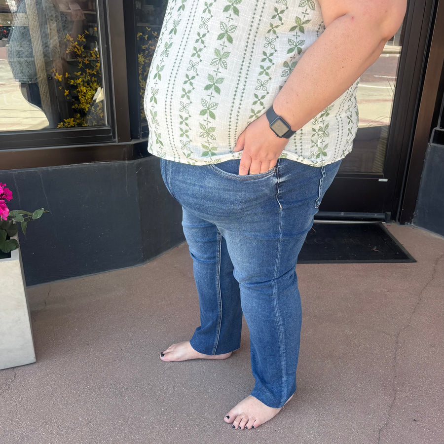Plus Delicate Slim Straight Vervet Jeans