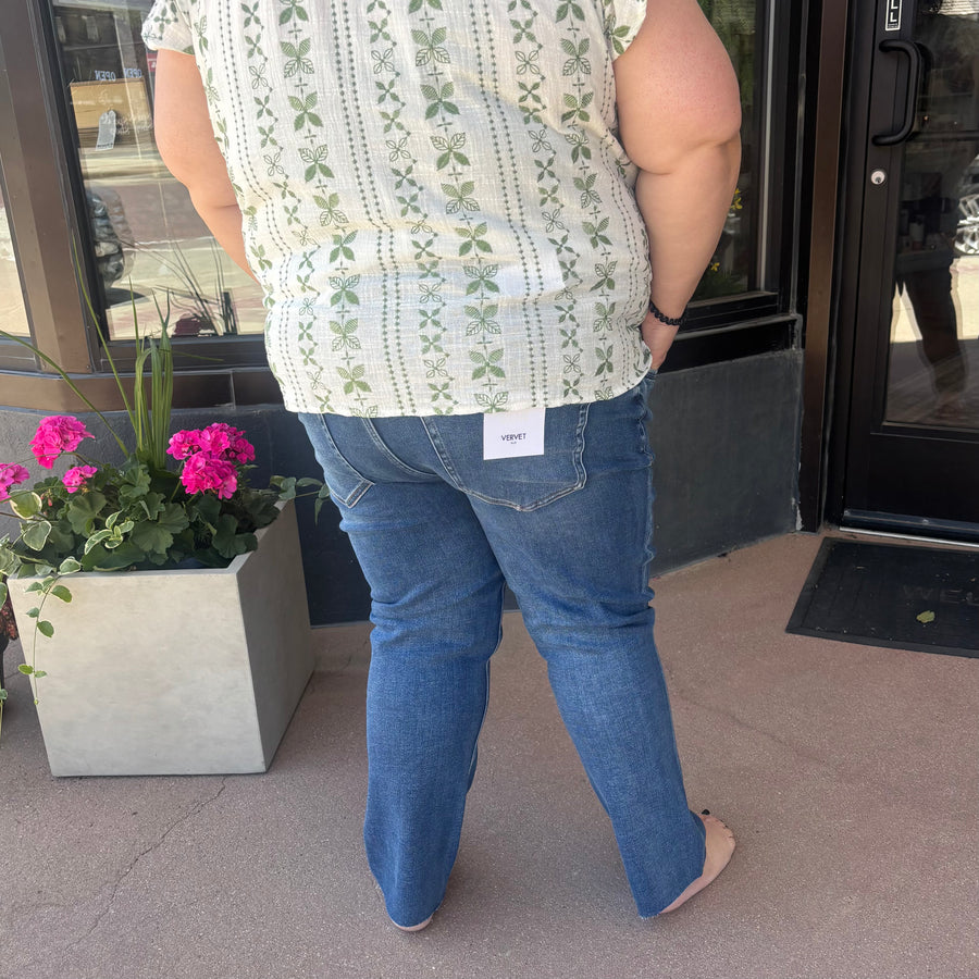 Plus Delicate Slim Straight Vervet Jeans