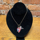 Gold/USA Charm Necklace