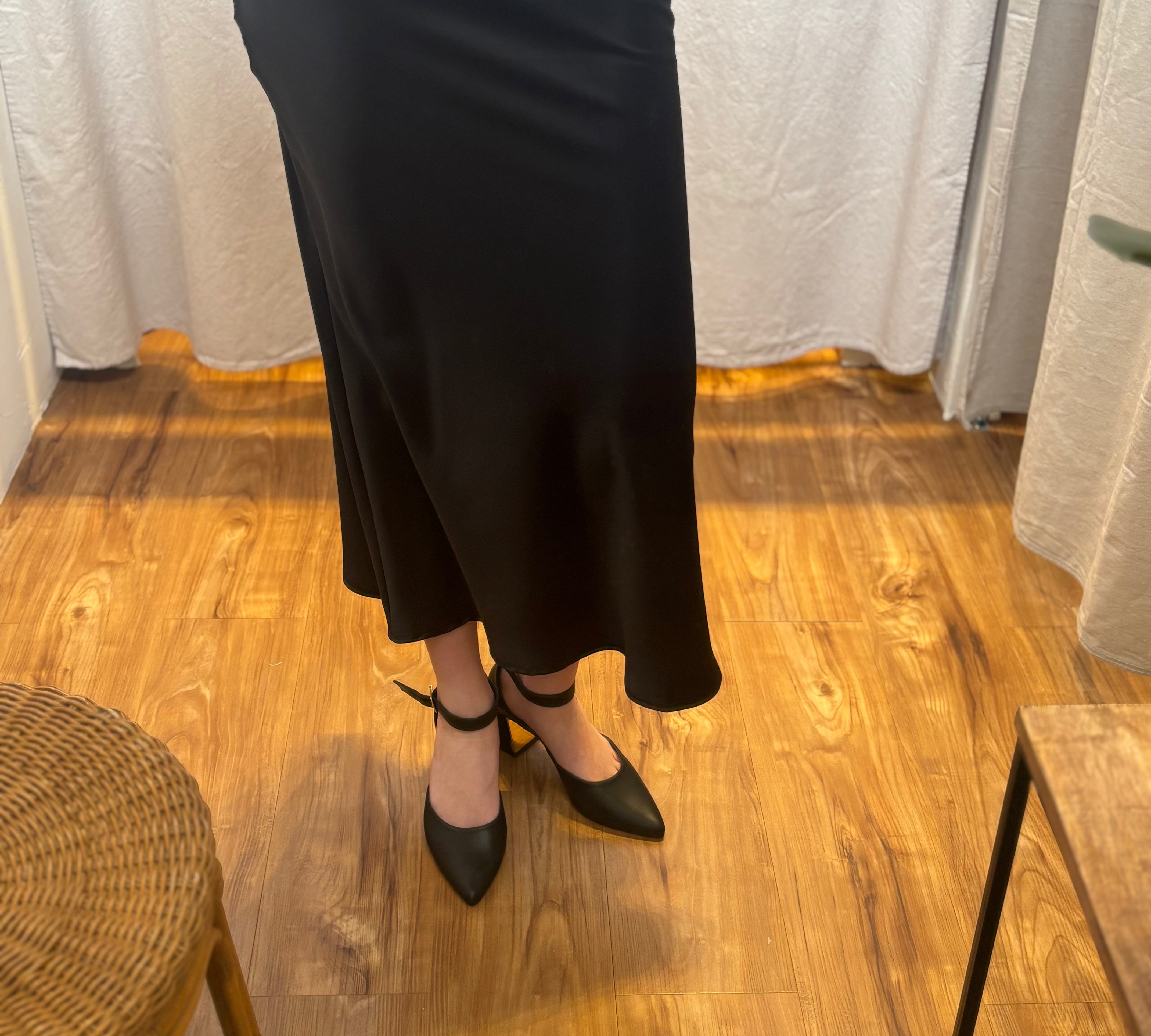Satin Midi Skirt