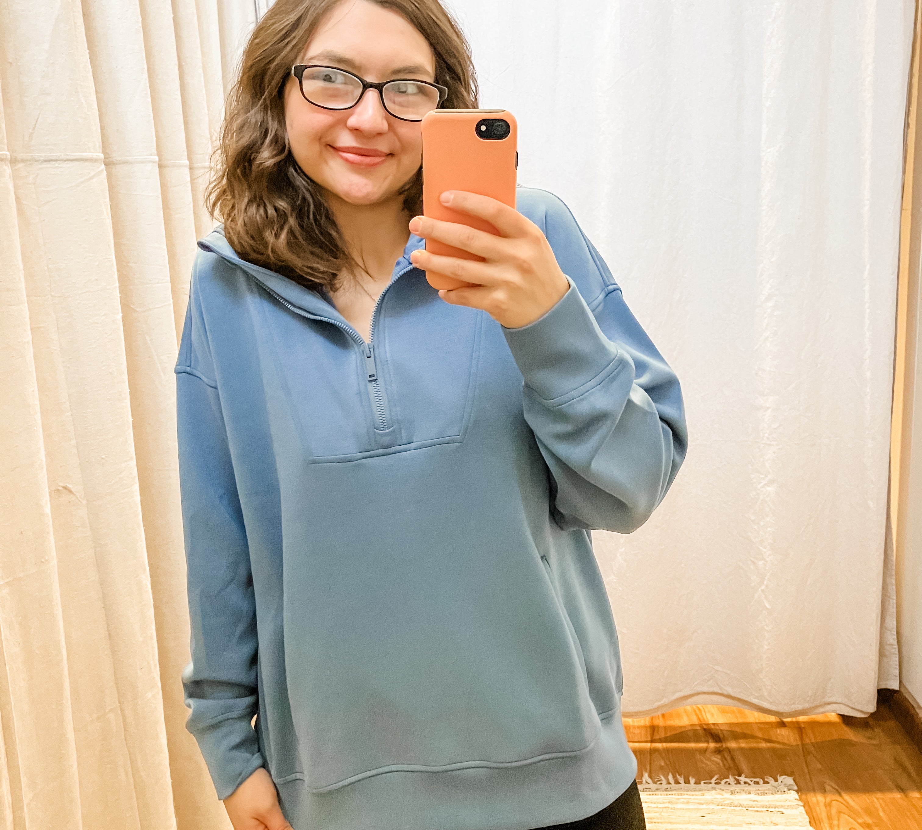 Modal Poly Quarter Zip Funnel Neck Pullover