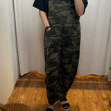 Camo Denim Barrel Overall Jumpsuit