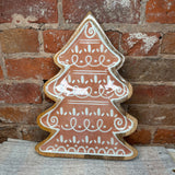 Wood Gingerbread Enamel Tree Tray