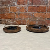 Glass/Wooden Hurricane Glasses