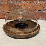 Glass/Wooden Hurricane Glasses