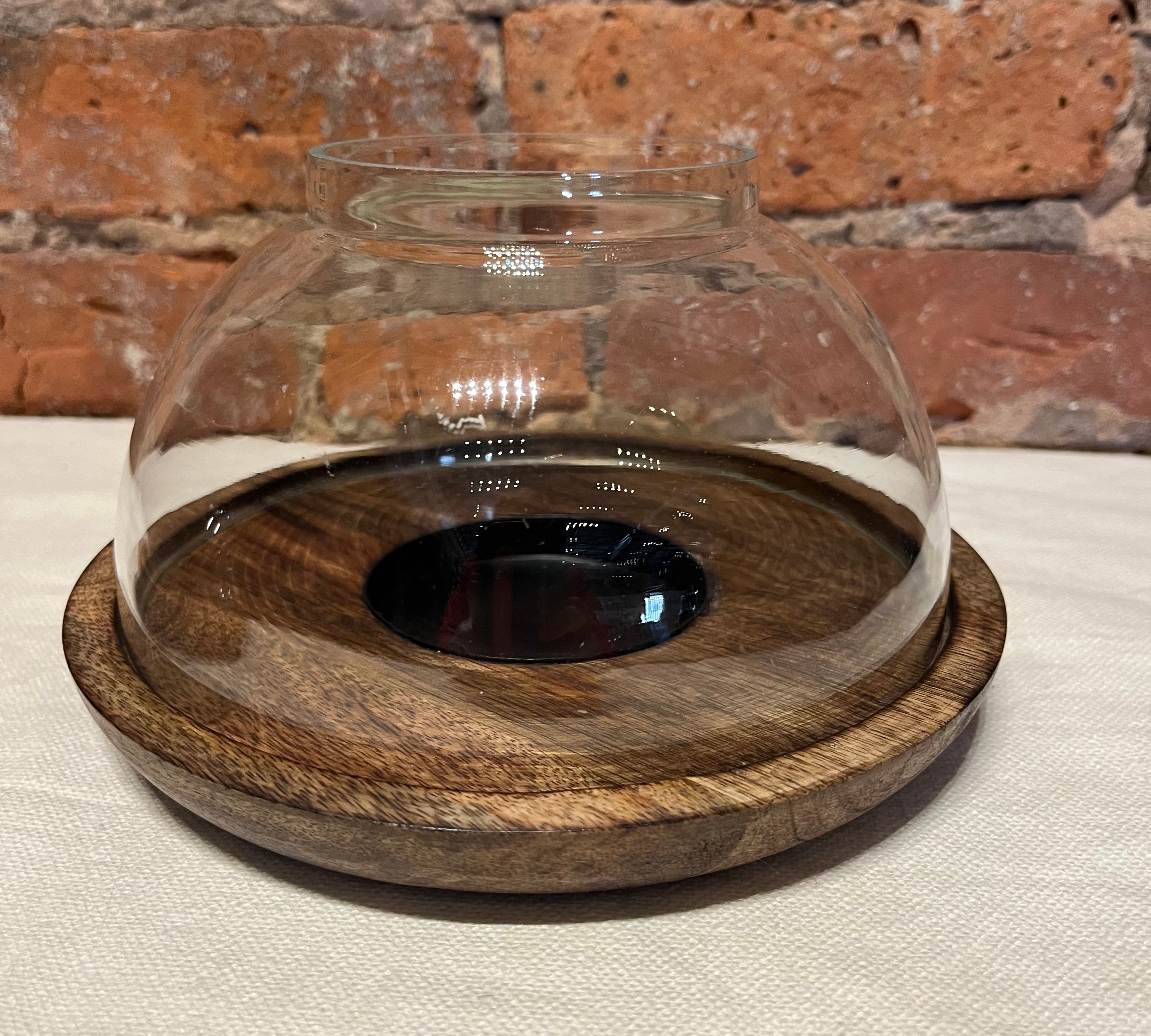 Glass/Wooden Hurricane Glasses