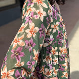 V Neck Floral Long Sleeve Dress