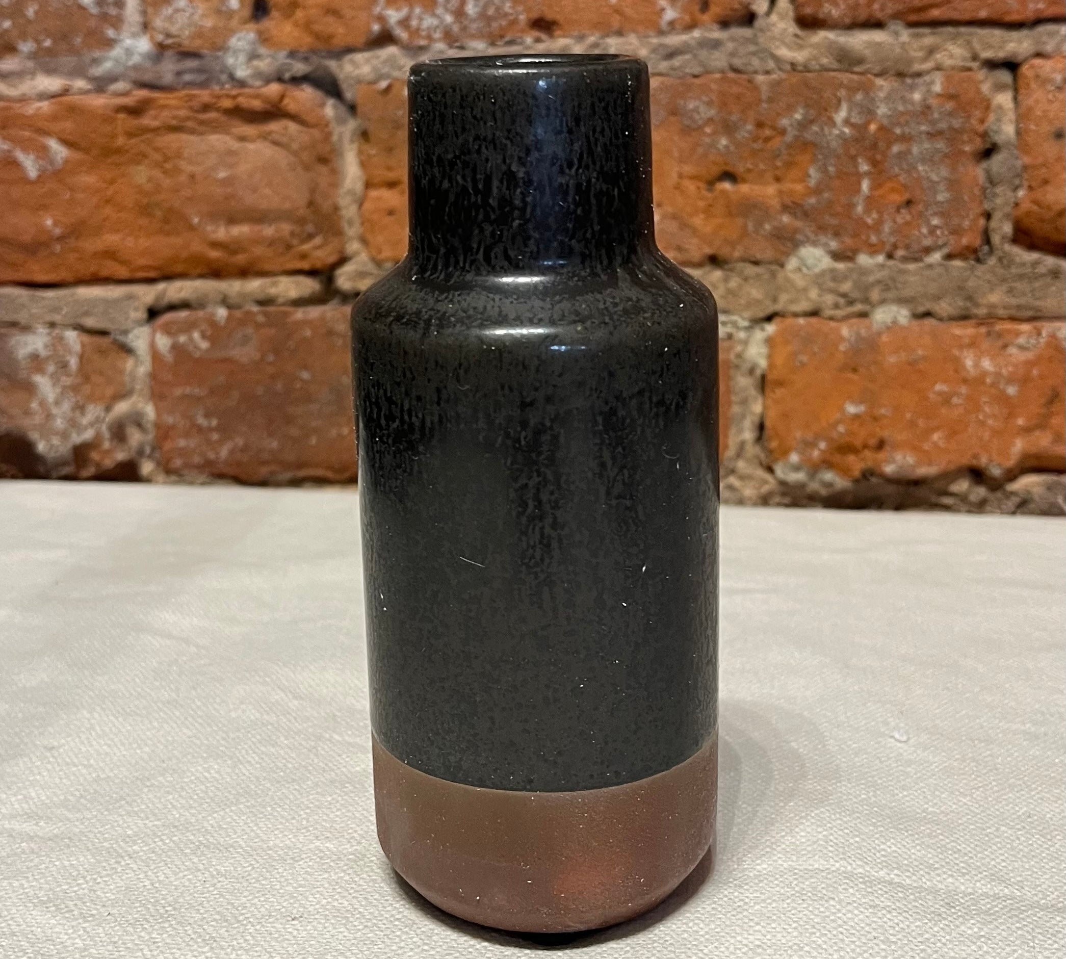 Black/Tan Ceramic Vase