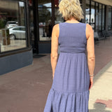 Tiered Midi Dress w/ Side Pockets