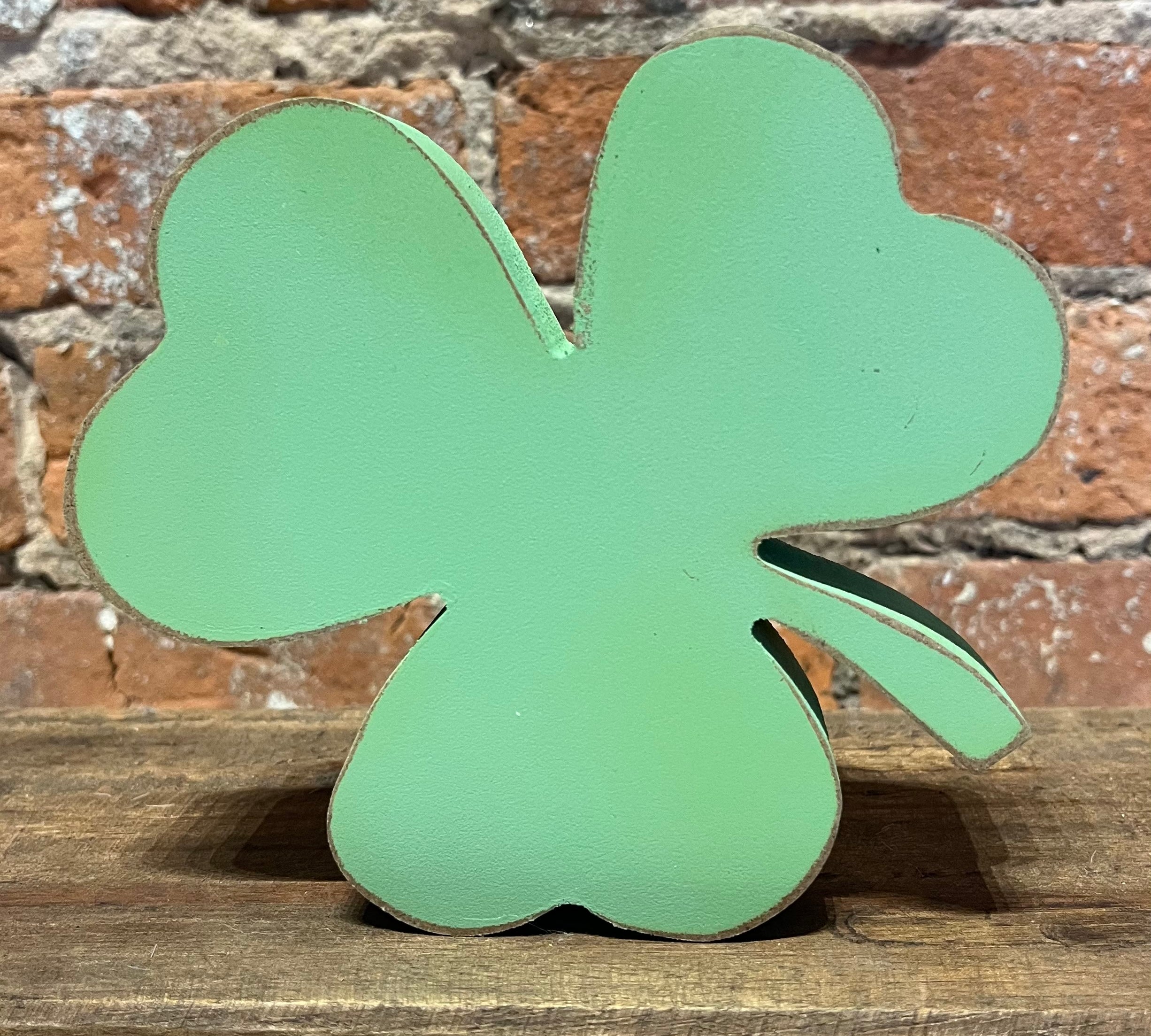Wooden Green Shamrock